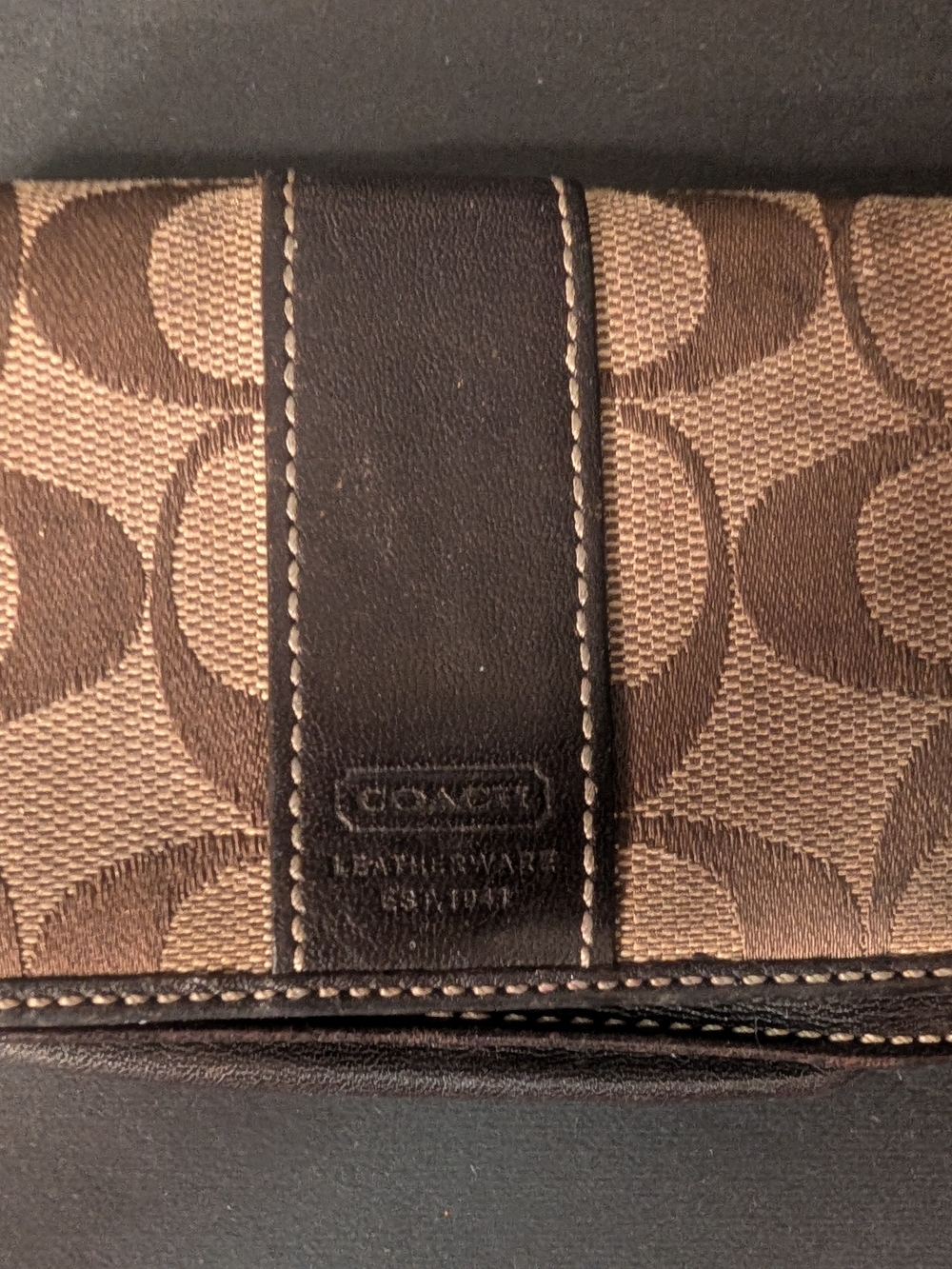 Coach Signature Canvas Wallet in Brown and Dark Brown